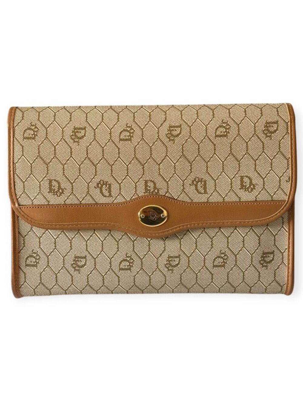 Vintage Christian Dior Honeycomb Monogram Chain Crossbody/Clutch - Picture 2 of 8